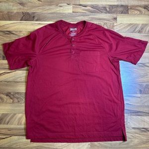 Duluth Trading‎ Relaxed Fit Longtail T Red L Short Sleeve T Mens Large 3 Button